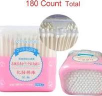 Paper Stick Cotton Swabs/180CT - Double Heads Tipped Compact Quality Cotton  - Strong Toughness Handle - Multipurpose, Safe, Highly Absorbent (1 Pack)