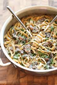 Au Menu Pour Ce Soir Fettucine Cremeuse Aux Champignons Recette Pate Fettucine Cremeuse Champignon Cooking Recipes Vegetarian Recipes Food