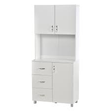Shop kitchen cabinets and more at the home depot. Homcom Free Standing Kitchen Cabinet Cupboard Pantry With 2 Cabinet 3 Drawers And 1 Open Space