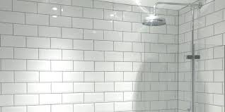 White Metro Tiles With Grey Grout White Bathroom Tiles White Subway Tile Bathrooms Remodel