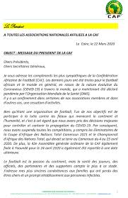 Message Du President De La Caf Federation Malagasy De Football Facebook