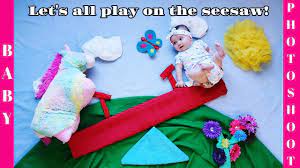 Let S All Play On The Seesaw In This Diy Baby Photoshoot At Home Diy Baby Stuff Baby Photoshoot Baby Photoshoot Ideas At Home