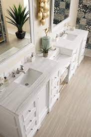 Plus, learn how to choose the right vanity top and mirrors to create the perfect ensemble. 118 De Soto Bright White Double Sink Bathroom Vanity Master Bathroom Vanity Bathroom Remodel Master Double Sink Bathroom