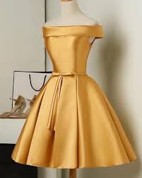 Yellow Party Dress Off Shoulder Evening Dress Satin Homecoming Dress In 2020 Yellow Party Dresses Cute Dresses For Party Off Shoulder Evening Dress
