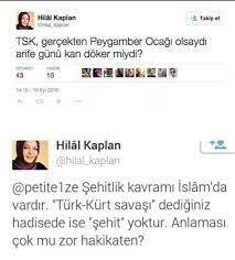 @hilal_kaplan bissürü bissürü mention attık ama. Ismail Saymaz On Twitter Hilal Kaplan 9 Yil Once Pkk Tarafindan Sehit Edilen Mehmetciklerimizin Dinen Sehit Tsk Nin Peygamber Ocagi Olmadigini Savunuyordu Tsk Yi Yasadisi Orgut Sayiyordu Simdi Ise Chp Lileri Sehit Yakinlarini Terorist Ilan