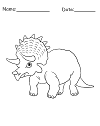 Click on any drawing to color online or print. Triceratops Dinosaur Coloring Sheet
