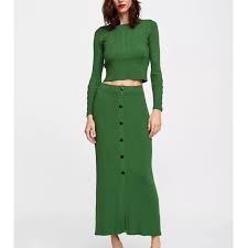 Welcome to h&m, your shopping destination for fashion online. Zara Green Knit Co Ord Suit Top And Skirt With Depop