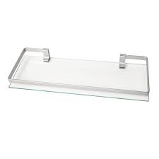 3 out of 5 stars with 1 ratings. Floating Wall Mount Tempered Glass Bathroom Shelf With Brushed Chrome Rail Overstock 31809583