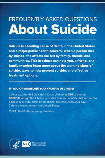 Frequently Asked Questions About Suicide - National Institute of Mental  Health (NIMH)