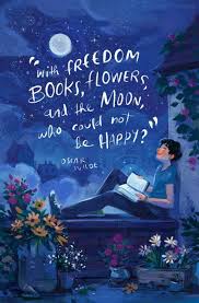 With freedom, books, flowers, and the moon, who could not be happy? Moon Quotes Posts Facebook
