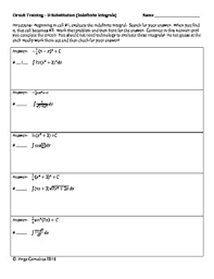 Circuit Training U Substitution Indefinite Integrals Calculus Calculus Circuit Training Circuit