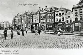 Zuidzijde Van De Grote Markt Rond 1902 Groningen Stad Nederland