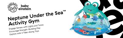 Amazon Com Baby Einstein Neptune Under The Sea Lights Sounds Activity Gym Play Mat Ages Newborn Baby