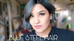 If you go for this idea, try a steel blue pastel base. Diy Blue Steel Denim Hair Dye Youtube