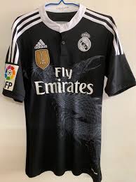 As the name suggests, there is legendary dragon watermark on its front which. Official Adidas Authentic Real Madrid 2014 2015 Third 3rd Dragon Black Kit Carvajal 15 La Liga Jersey Sports Sports Apparel On Carousell