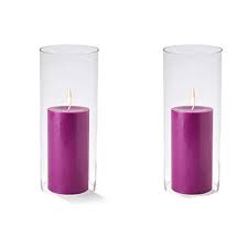 Tall silver chrome metal & glass candle holder hurricane lamp 41cm wedding table. Cys Excel Candleholder Sets Clear Glass Candle Holder Glass Chimney For Candle Open Ended Glass Hurricane Candle Holders Of Any Size Pack Of 2 4 75 Wide X 6 Tall Buy Online In