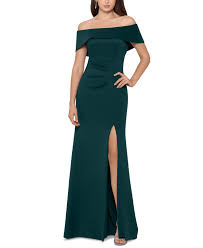 Xscape Off The Shoulder Gown Reviews Dresses Women Macy S Review Dresses Gowns Green Dress