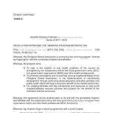 A board of directors resolution (also called a board resolution) is the result of a director vote authorizing a specific business action. Twinning Board Resolution Template Docx Docdroid