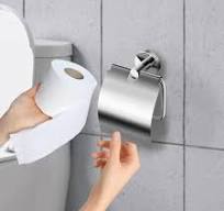 Toilet Paper Holder with Cover Tissue Roll Storage Rack Storage Dust-Proof  for Kitchen & Bathroom-304 Stainless Steel