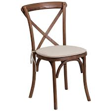 Stackable X Back Wood Chair With Cushioned Seat Crossback Chairs Wood Restaurant Chairs Solid Wood Dining Chairs