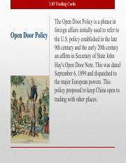 Department of state leads america's foreign policy through diplomacy, advocacy, and assistance by advancing the interests of. 03 03 Task Pdf 3 03 Trading Cards Open Door Policy The Open Door Policy Is A Phrase In Foreign Affairs Initially Used To Refer To The U S Policy Course Hero
