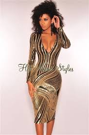 Black Gold Sequins Long Sleeves Midi Dress Long Sleeve Midi Dress Sequin Midi Dress Floral Dresses With Sleeves