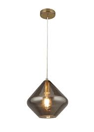 Edie Smoked Glass Pendant Drop Light H120cm X W25cm Grey Drop Pendant Lights Drop Ceiling Lighting Clear Glass Pendant Light