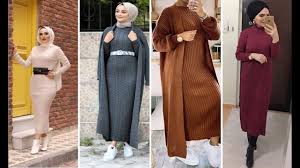 فساتين شتوية للمحجبات 2020 موديلات جديدة في غاية الاناقة لخريف و شتاء Hijab Dress 2020 Hijabi Fashion Winter Fashion Cold Fashion