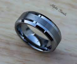 Stunning Men S Tungsten Carbide Wedding Band 8mm By Alphabands 55 00 Mens Wedding Rings Rings For Men Wedding Rings