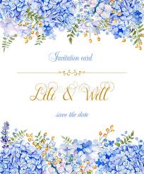Invitation Card Vector Blue Watercolor Flowers Vintage Floral Can Be Used As Greeting Background Valen Flower Frame Watercolor Flower Vector Watercolor Flowers