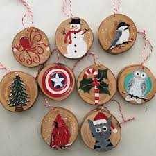 Christmas Ornaments And Art On Etsy Wood Christmas Ornaments Painted Christmas Ornaments Christmas Ornaments
