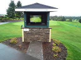 This tv lift cabinet, serving bar with storage, sound and charging station in a box is ready to play and tuck away when you are. Why Weatherproof Tv Solutions Score Birdies For Golf Club Outdoor Entertainment Safety And Signage Solutions The Tv Shield