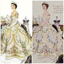 A thousand dignitaries and guests attended the coronation at london's westminster abbey, and hundreds of millions listened on radio and for. Queen Elizabeth Ii In Her Coronation Dress Historical Style Cross Stitch Dresses Queen Elizabeth