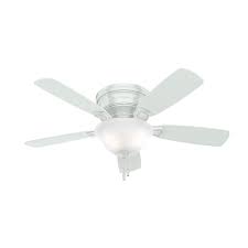 Contemporary white low profile ceiling fans. Low Profile With Light 48 Inch Ceiling Fan Hunter Fan