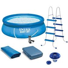 Summer waves inflatable elegant family pool with 2 built in cushioned seats, drain plug, and 2 in 1 inflation and deflation valve. Inflatable Pools Pools The Home Depot