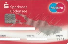 Teste die funktionen mit einem kleinen geldbetrag.; Bank Card Sparkasse Bodensee Sparkasse Bodensee Germany Federal Republic Col De Ms 0121