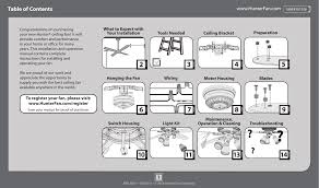 All the information that you need in troubleshooting an installed ceiling fan! Hunter 52125r 53356 52016 52018 52125 Installation Guide Manualzz