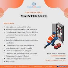 6 ft & 8 ft. Pt Cahaya Cipta Mandiri Membuka Lowongan Pekerjaan Dengan Posisi Maintenance Di Bulan Juni 2021