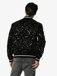 Teddy Tangle Embroidered Velvet Bomber Jacket