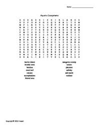 Aquatic Ecosystems Vocabulary Word Search For Environmental Science Environmental Science Aquatic Ecosystem Vocabulary Words