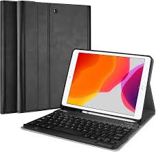 Amazon Com Procase New Ipad 10 2 8th 7th Generation 2020 2019 Keyboard Case Slim Leather Folio Smart Cover With Magnetically Detachable Wireless Keyboard For 10 2 Inch Ipad 8 Ipad 7 Black Computers Accessories