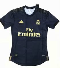 19 20 Season Real Madrid Away Blue Color Soccer Jersey Top