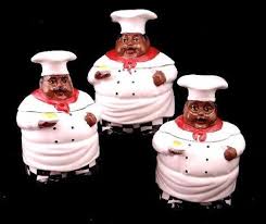 Black Bistro Chef Kitchen Decor Amazon Com Kitchen Decor African American Guys Bistro Black Happy Chef 3pc Canister Set 89029 By Ack Kitchen Storag African American American Guy African
