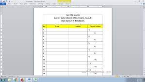 Fungsi tanda kurung kotak di atas adalah style yang. Cara Membuat Daftar Hadir Di Word Dan Excel Bang Ontak