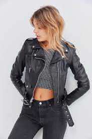 Schott Perfecto Leather Cropped Moto Jacket Cropped Moto Jacket Leather Jacket Leather Jacket Outfits