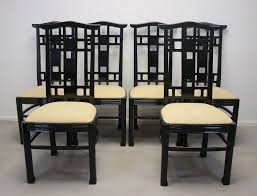 Black lacquer table interior design ideas black dining table the most awesome italian dining table in black lacquer wood oriental furniture dining room sets. Set Of 6 Black Lacquered Japanese Style Dining Room Chairs 1970s 123634