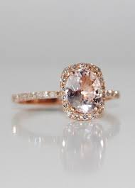 Peach Champagne Diamond Ring Rose Gold Diamond Ring Engagement Champagne Sapphire Rings Engagement Rings Sapphire