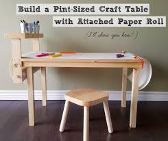 Diy Children S Craft Table With Paper Roll Craft Table Diy Kids Craft Tables Childrens Craft Table