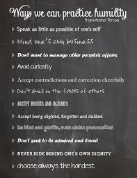 Free Printable Humility List From Mother Teresa Humility Mother Teresa Inspirational Quotes