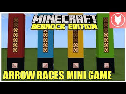 Minecraft Bedrock Arrow Races Mini Game Target Block Xbox Ps4 Mcpe Windows 10 Switch Youtube Mini Games Games Minecraft